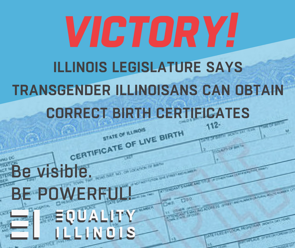 Bill To Help Transgender Illinoisans Get Correct Birth Certificates   Birth Certificate Bill VICTORY FB 1 